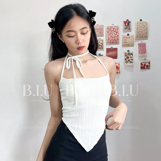 Áo yếm vạt nhọn cột dây chất thun gân sọc có mút Mia Top Biu Clothing BB0165