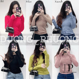 Áo thun nhũ body nữ tay dài, áo thun nữ cổ tròn dáng ôm màu trơn duongphuongjean - AO042