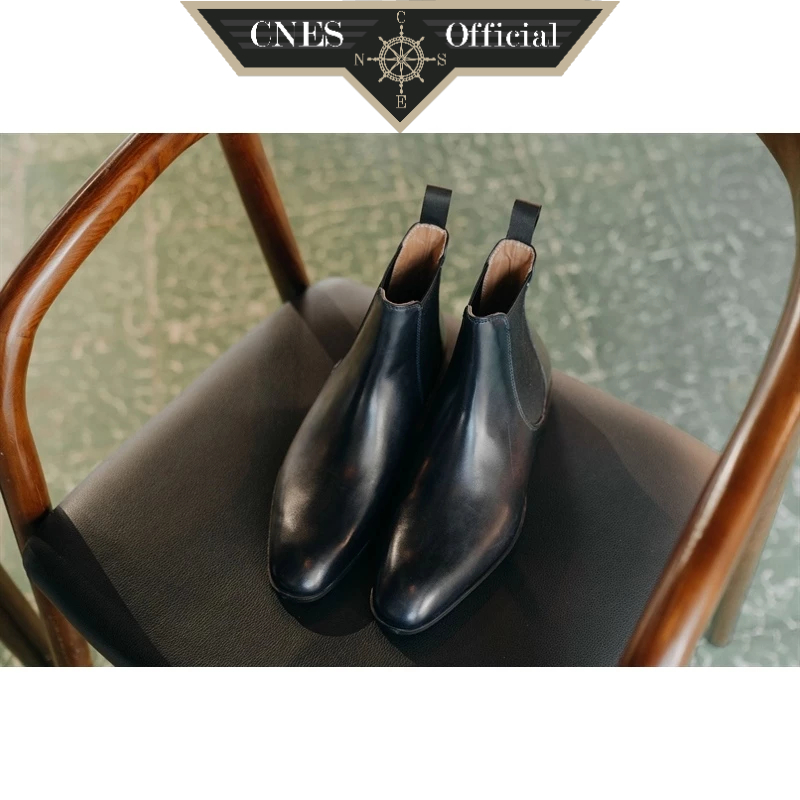 Giày Boot Nam Kiểu Dáng Chelsea Thời Trang Chất Liệu Da Bê Cao Cấp Thương Hiệu CNES (PANOZ - CNS B 102)