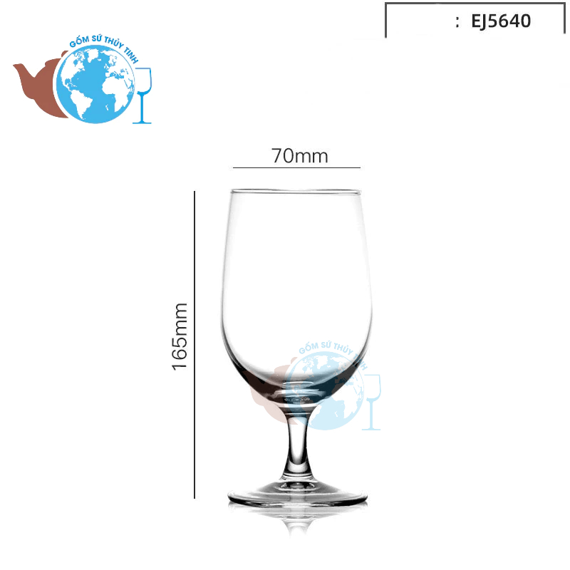 Ly thủy tinh uống bia 400ML GL5604 / ly thủy tinh có chân uống sinh tố GL5604 (1 LY)