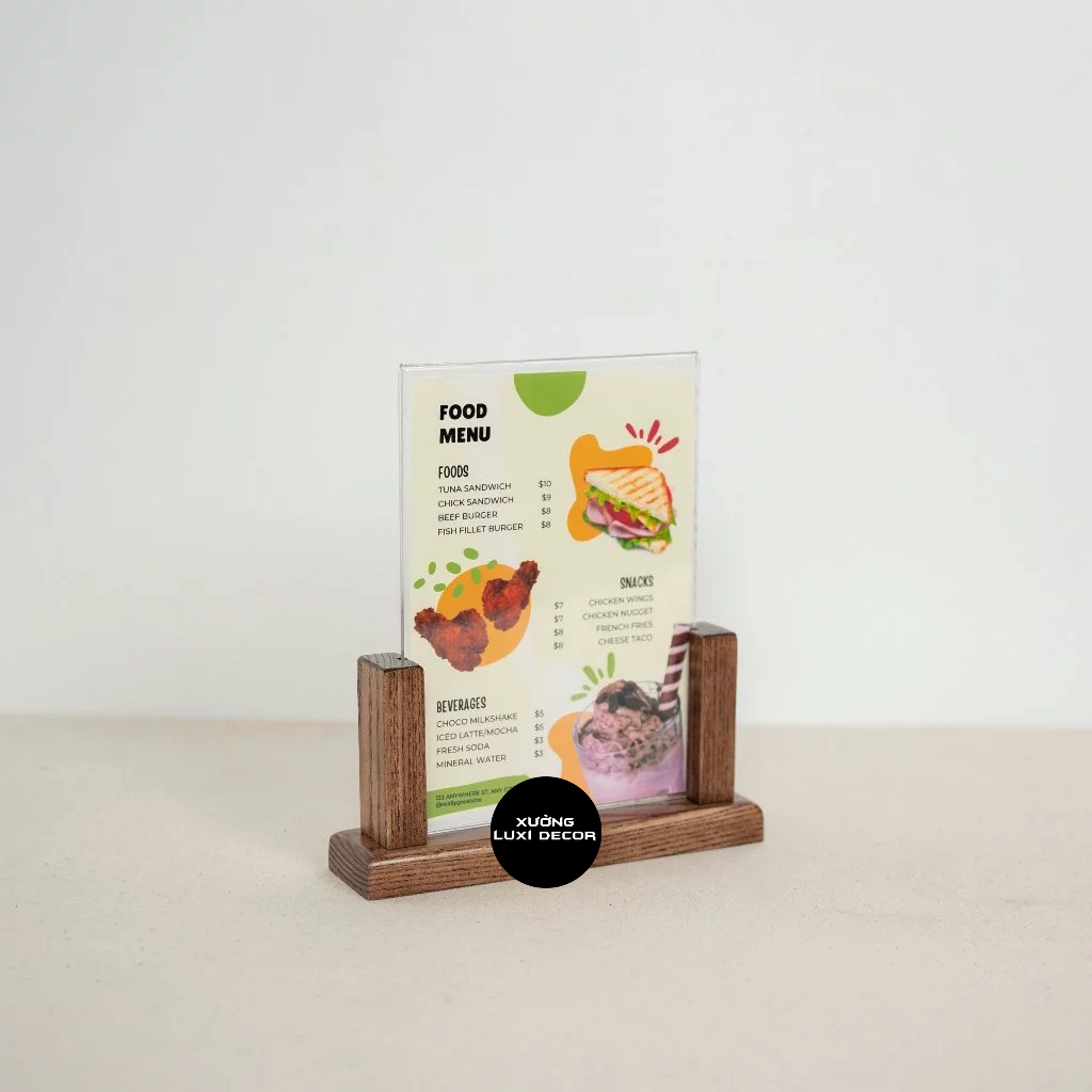 Giá treo chữ U đựng menu để bàn - XƯỞNG LUXI DECOR