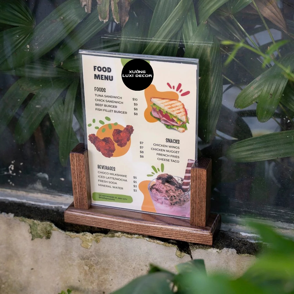 Giá treo chữ U đựng menu để bàn - XƯỞNG LUXI DECOR