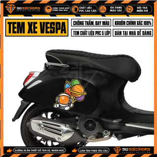 Tem xe vespa sprint / primavera / lx / gts thiết kế phi hành gia bóng bay | vp29 | decal rời dán vespa đẹp, đa dạng