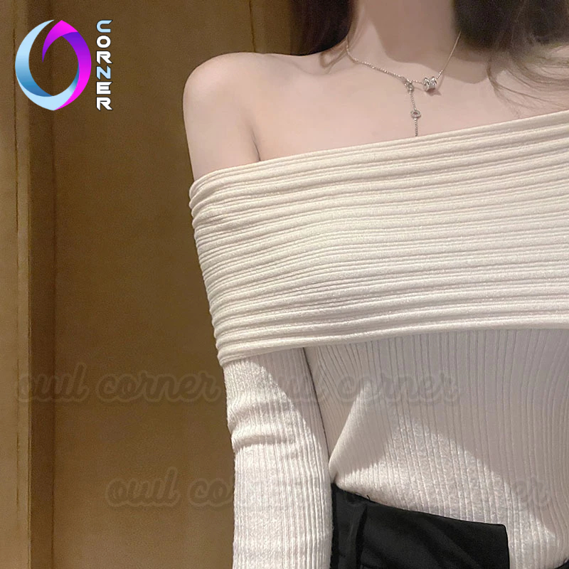 Áo Croptop TRỄ VAI GÂN Tay Dài Ôm Body Nữ, Áo Thun Crt Ống Tay Xẻ Kiểu Sexy Chất Gân Đẹp OWL CORNER
