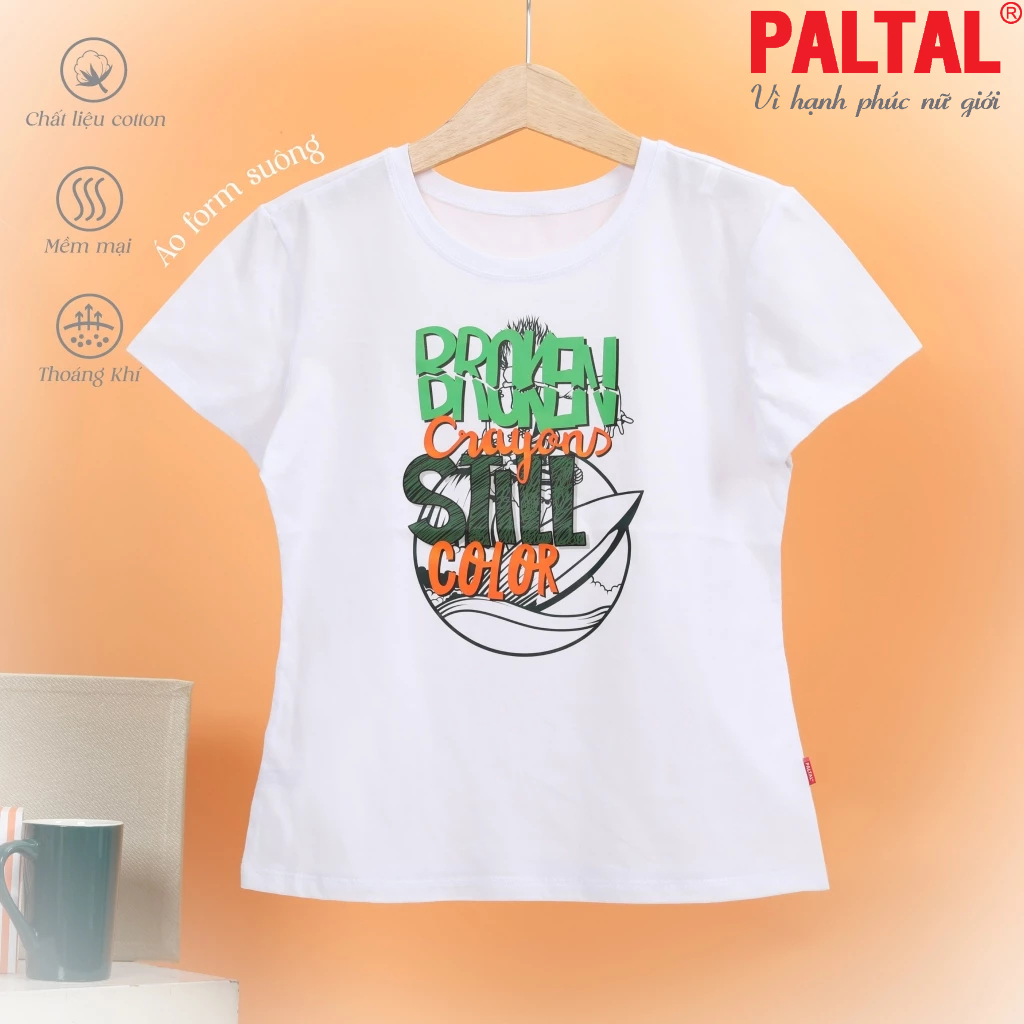 Áo thun thời trang nữ PALTAL 020p 0801 chất liệu cotton form suông