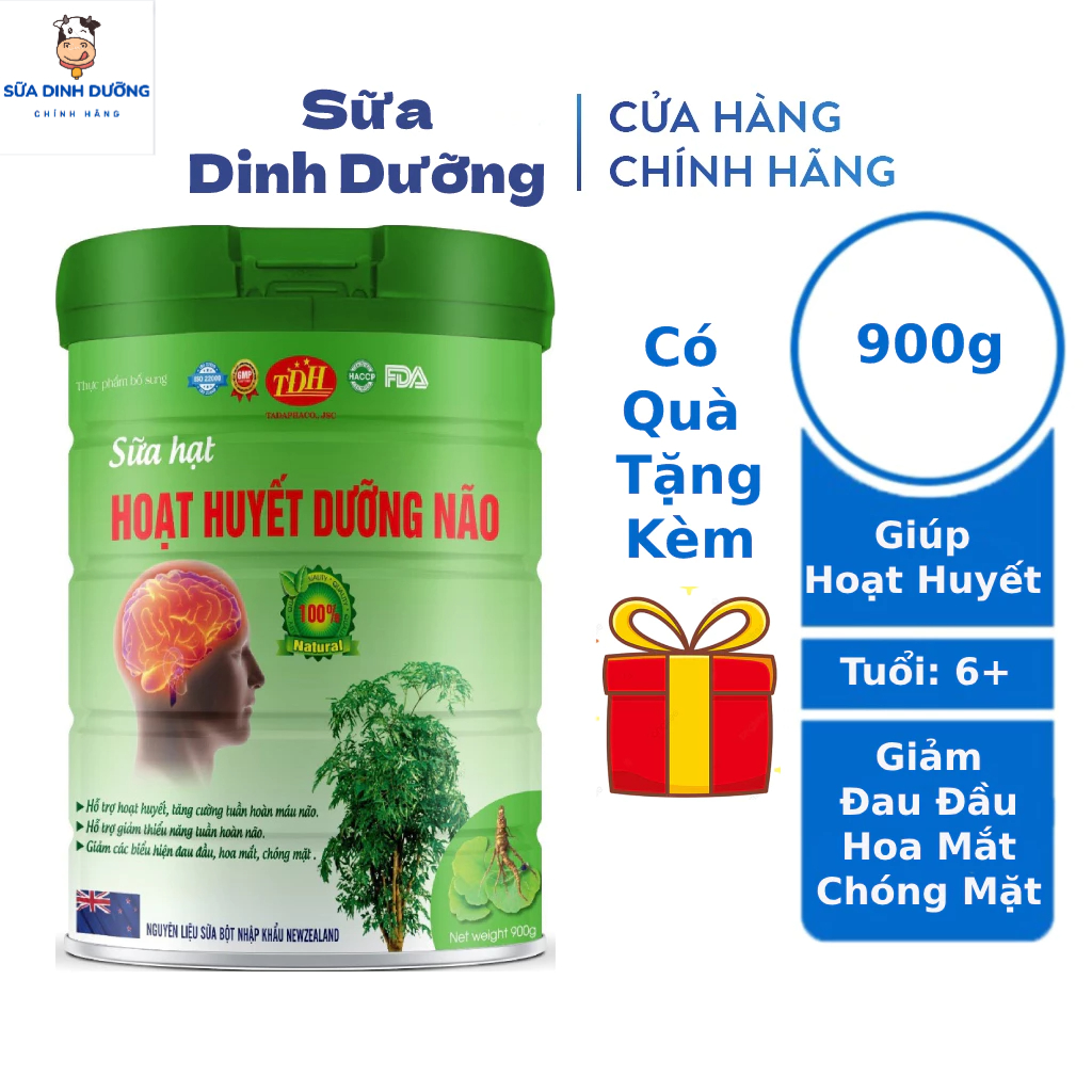 Sữa bổ não Hoạt Huyết Dưỡng Não 900g giúp hoạt huyết, tăng cường tuần hoàn máu não, Giảm đau đầu, hoa mắt, chóng mặt