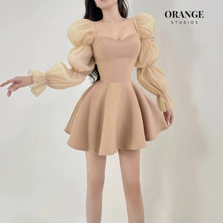 (ORANGE STUDIOS ) HÌNH THẬT - Irina Dress - Đầm Thiết Kế Tay Bồng Chất Liệu Vải Cotton Cao Cấp