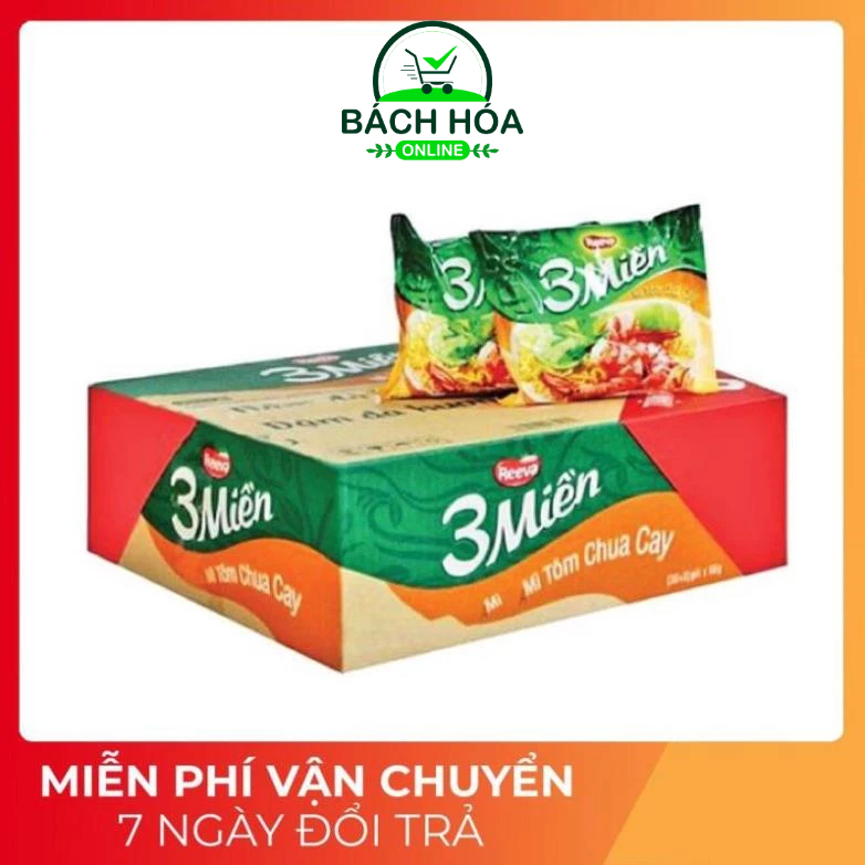 Thùng 30 gói mì Ba Miền chua cay