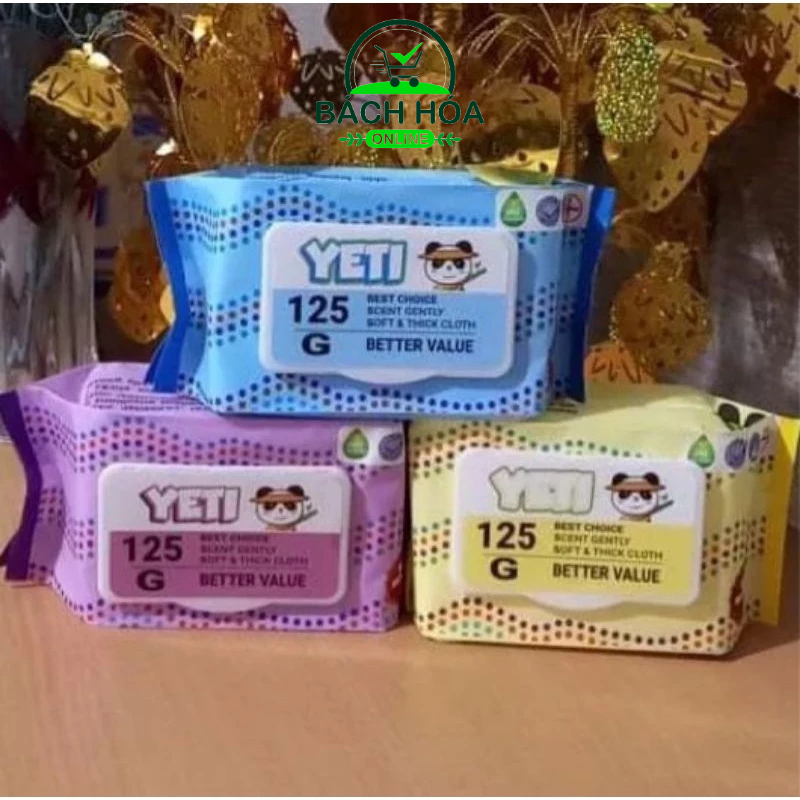 Bịch khăn ướt 125g hơn 100 tờ khăn không mùi an toàn cho bé