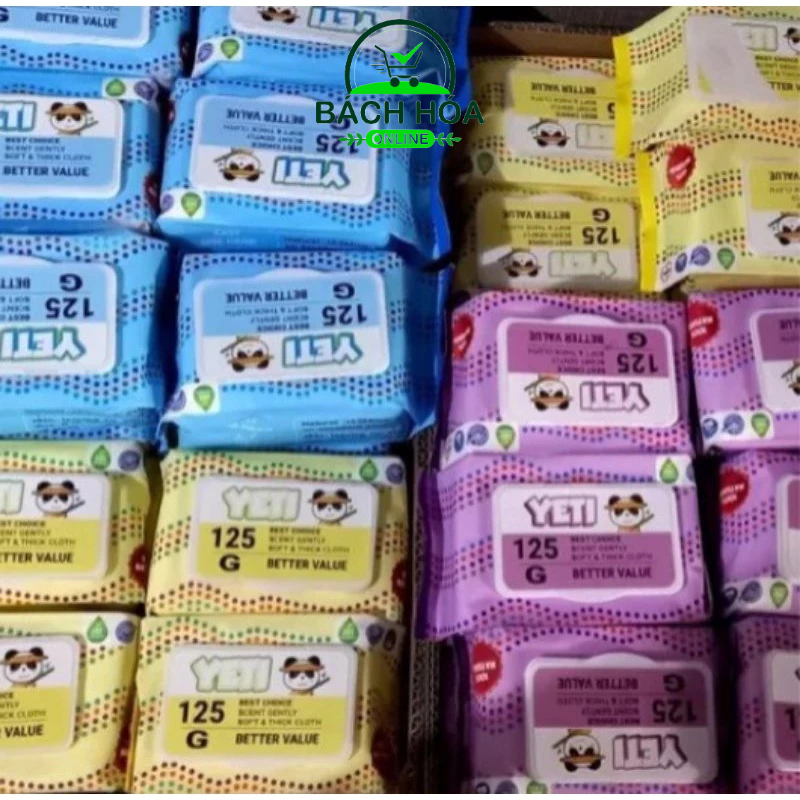 Bịch khăn ướt 125g hơn 100 tờ khăn không mùi an toàn cho bé
