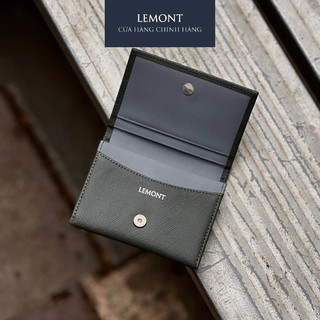 Ví da bò thật Tiny Wallet màu Xanh Thông nhỏ gọn - Thiết kế chính hãng từ Lemont.