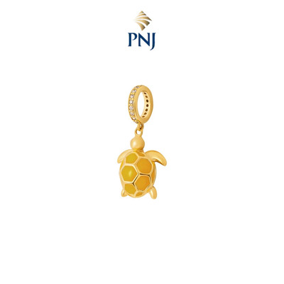Hạt Charm bạc đính đá CZ PNJSilver rùa vàng XM00Y000006
