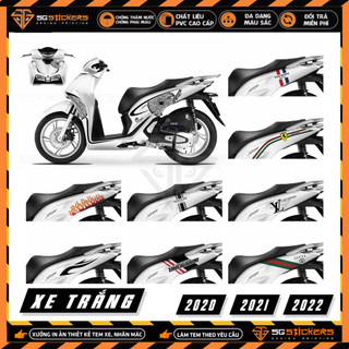 Tem xe sh trắng đời 2020 - 2021 - 2022 đẹp nhất | team decal hình dán rời dán sh 125i 150i | tem đen