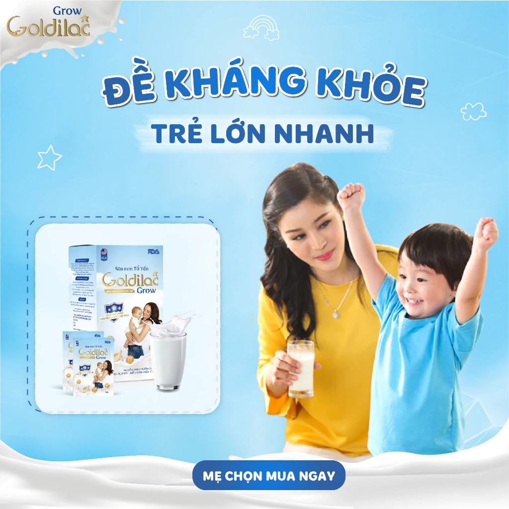 Gói Lẻ 14g Sữa Non Tổ Yến Goldilac Grow, Sữa Bổ Sung Dinh Dưỡng, Giúp Bé Tăng Cân