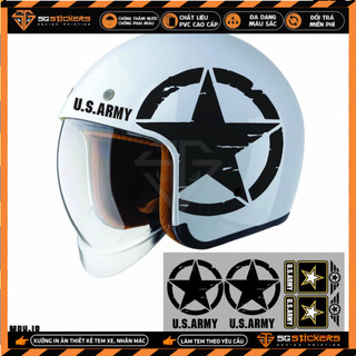 Sticker trang trí mũ bảo hiểm u.s.army | mbh-18 | tem decal hình dán nón bảo hiểm full face 1/2 3/4 mũ nửa đầu cực chất
