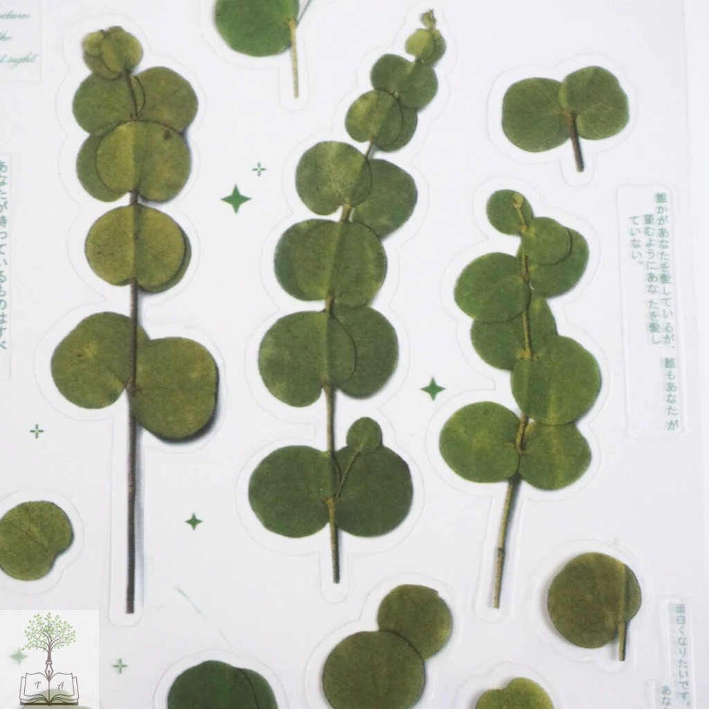 1 tờ sticker hoa lá trong suốt