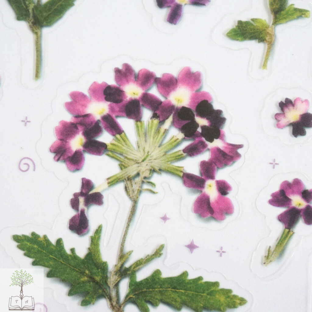 1 tờ sticker hoa lá trong suốt