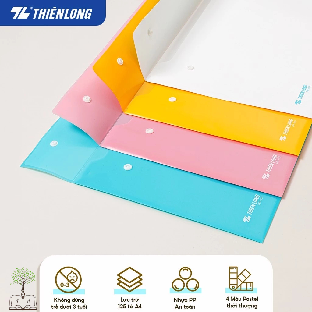 Bìa 2 nút Pastel F4 CBF-003 Thiên Long