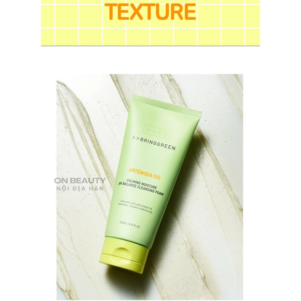 Sữa rửa mặt ngải cứu Bring Green Artemisia Care Calming Moisture PH Balance Cleasing Foam 200ml