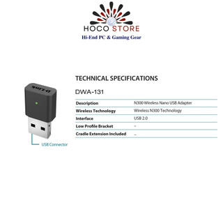 USB Wifi D-Link DWA 131 300 Mbps (Chính hãng, Bảo hành 2 năm) - Hoco Store