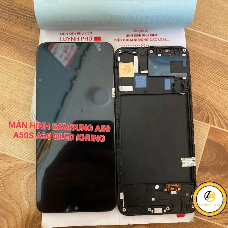 Màn hình samsung A50 A50S A30 OLED KHUNG,màn zin rời