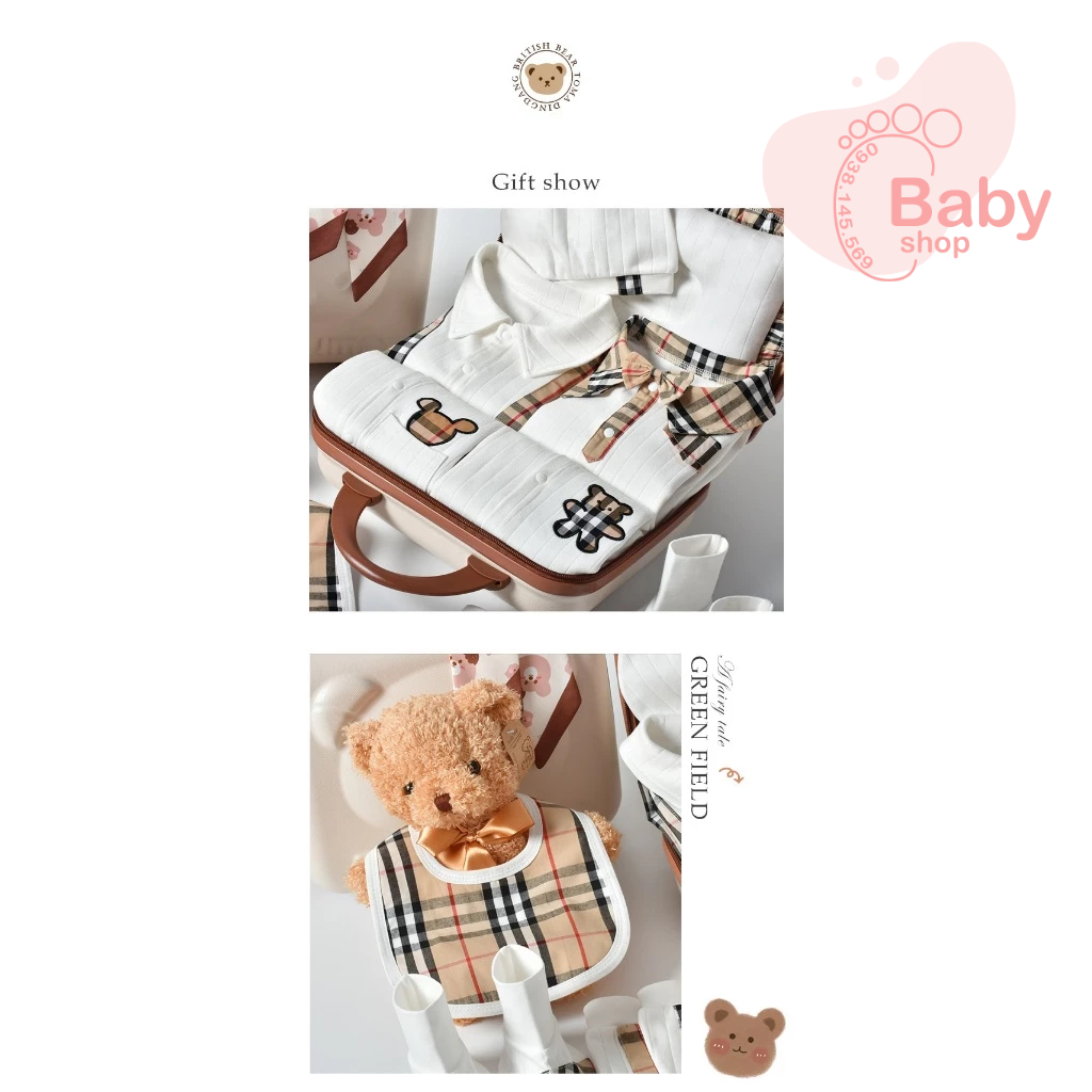 Set đồ sơ sinh cao cấp  dành làm quà tặng dễ thương cho bé