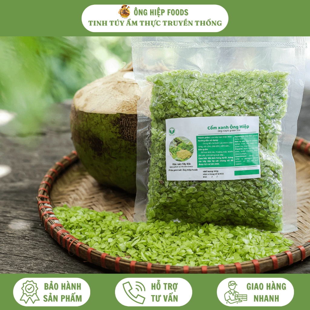 1 kg Cốm Xanh Ông Hiệp - Đặc sản Tây Bắc - Tinh Túy Ẩm Thực Vùng Cao