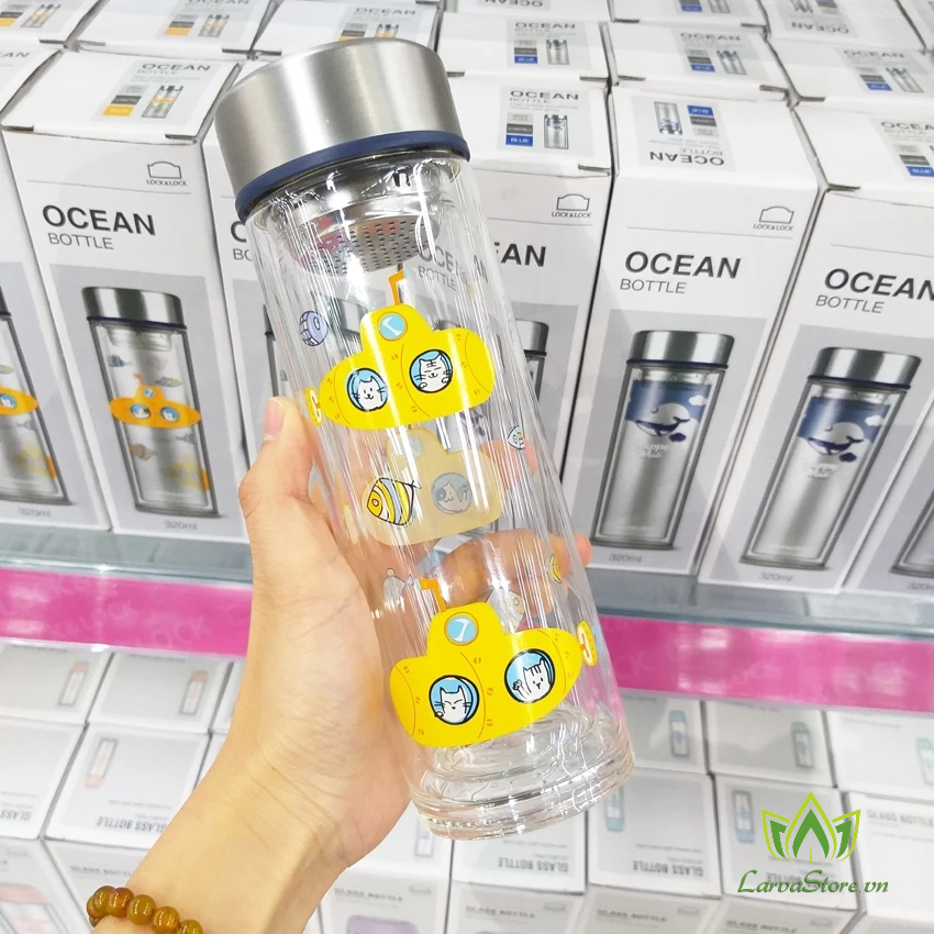 Bình Nước Thủy Tinh Chịu Nhiệt LocknLock LLG627YEL 320ml Màu Vàng