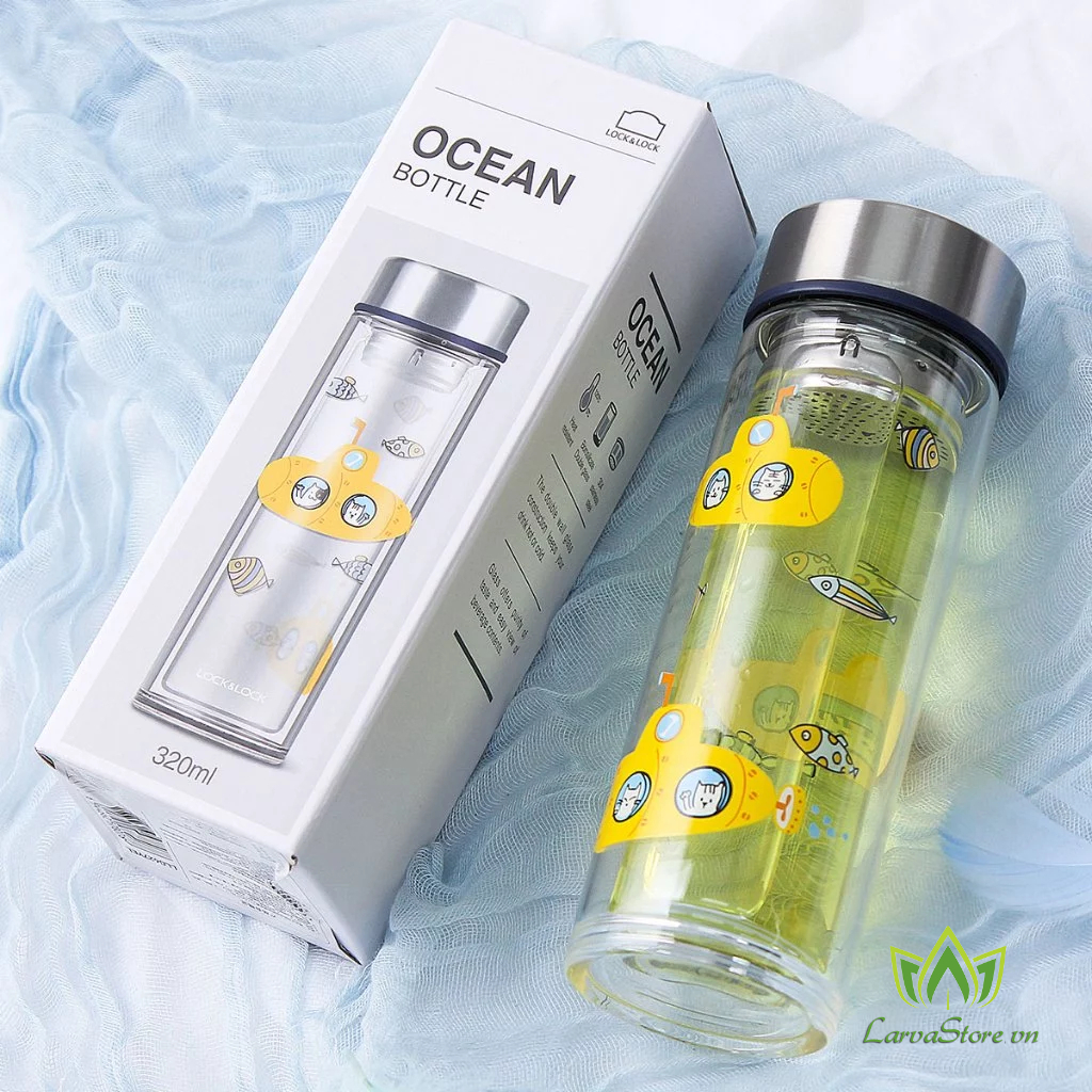 Bình Nước Thủy Tinh Chịu Nhiệt LocknLock LLG627YEL 320ml Màu Vàng