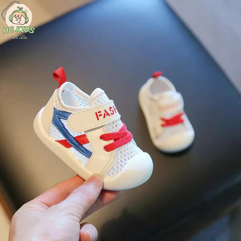 Giày  thể thao cho bé từ 0-3 tuổi kiểu Hàn quốc quai dán êm mềm chống trơn đi học, đi chơi