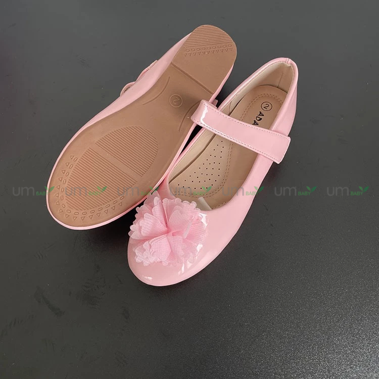 Giày búp bê bé gái ADAMUMU 3-10 tuổi màu hồng đính hoa đế bằng giày bệt Mary Jane cho bé giày công chúa xuất dư cho bé