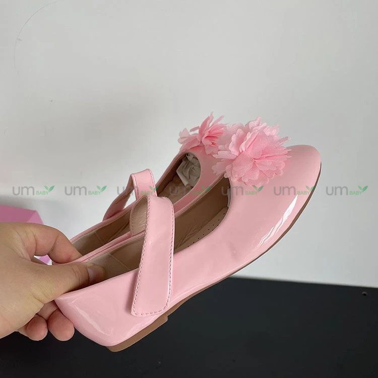 Giày búp bê bé gái ADAMUMU 3-10 tuổi màu hồng đính hoa đế bằng giày bệt Mary Jane cho bé giày công chúa xuất dư cho bé