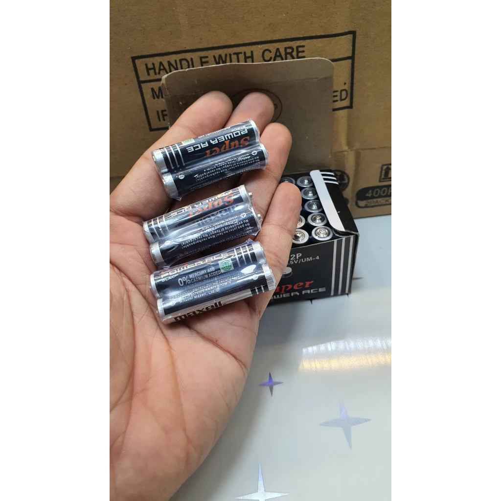 Hộp 40 viên pin AAA  1,5V Toshiba, Maxell Super Power Ace Black R03 AB 2P