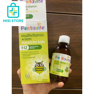 Vitamin tổng hợp và sắt Pentavite Kid Liquids Multivitamin with iron Cho Bé Từ 1-12 Tuổi