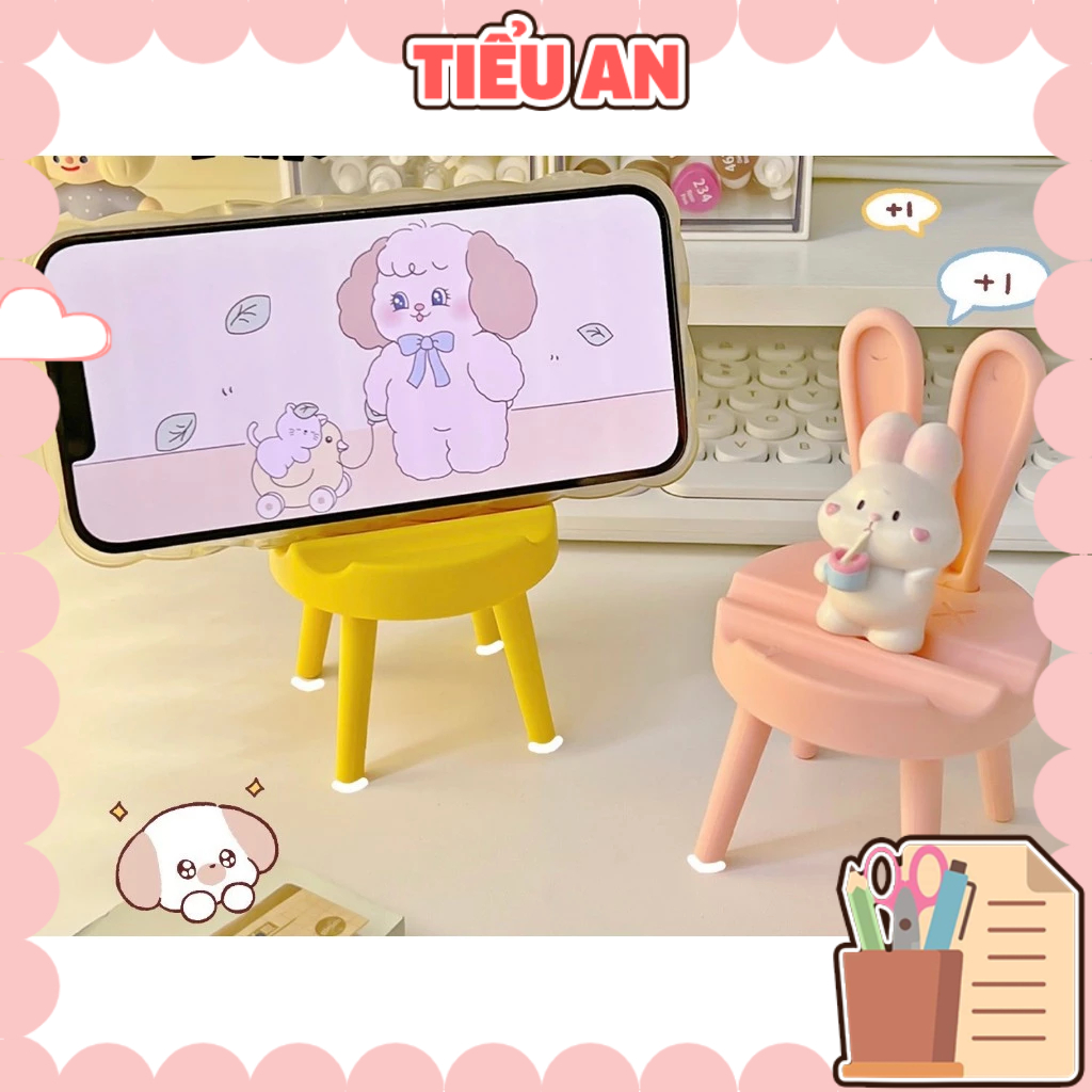 Kệ Kê Điện Thoại Hình Ghế Hình Tai Thỏ Pastel