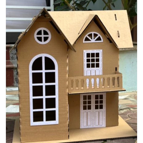 Đồ trang trí - Nhà lắp ghép chất bìa dùng lắp ghép trang trí cho bé