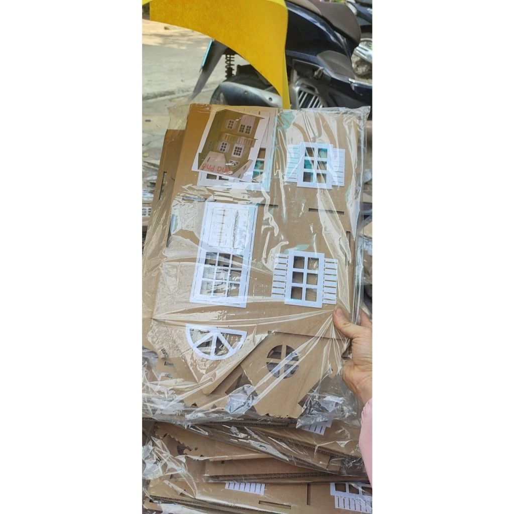 Đồ trang trí - Nhà lắp ghép chất bìa dùng lắp ghép trang trí cho bé