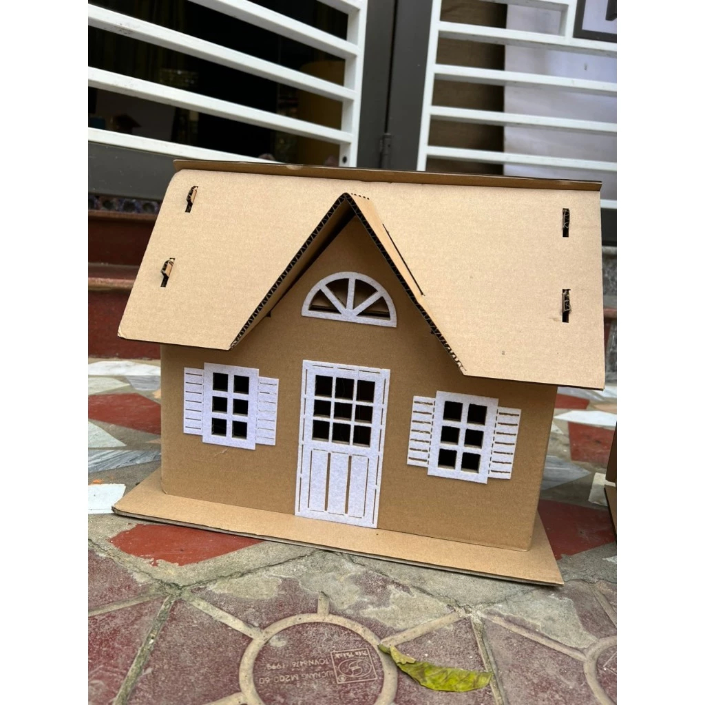 Đồ trang trí - Nhà lắp ghép chất bìa dùng lắp ghép trang trí cho bé