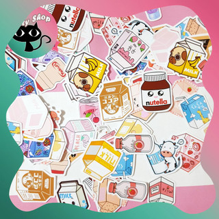 [ẢNH THẬT] Set sticker hộp sữa và đồ uống siêu dễ thương dùng trang trí sổ tay, bullet journal