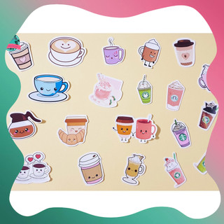 [ẢNH THẬT] Set 50 Sticker chủ đề coffee time
