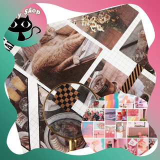 Bộ 70 washi sticker in ảnh trang trí sổ tay DIY