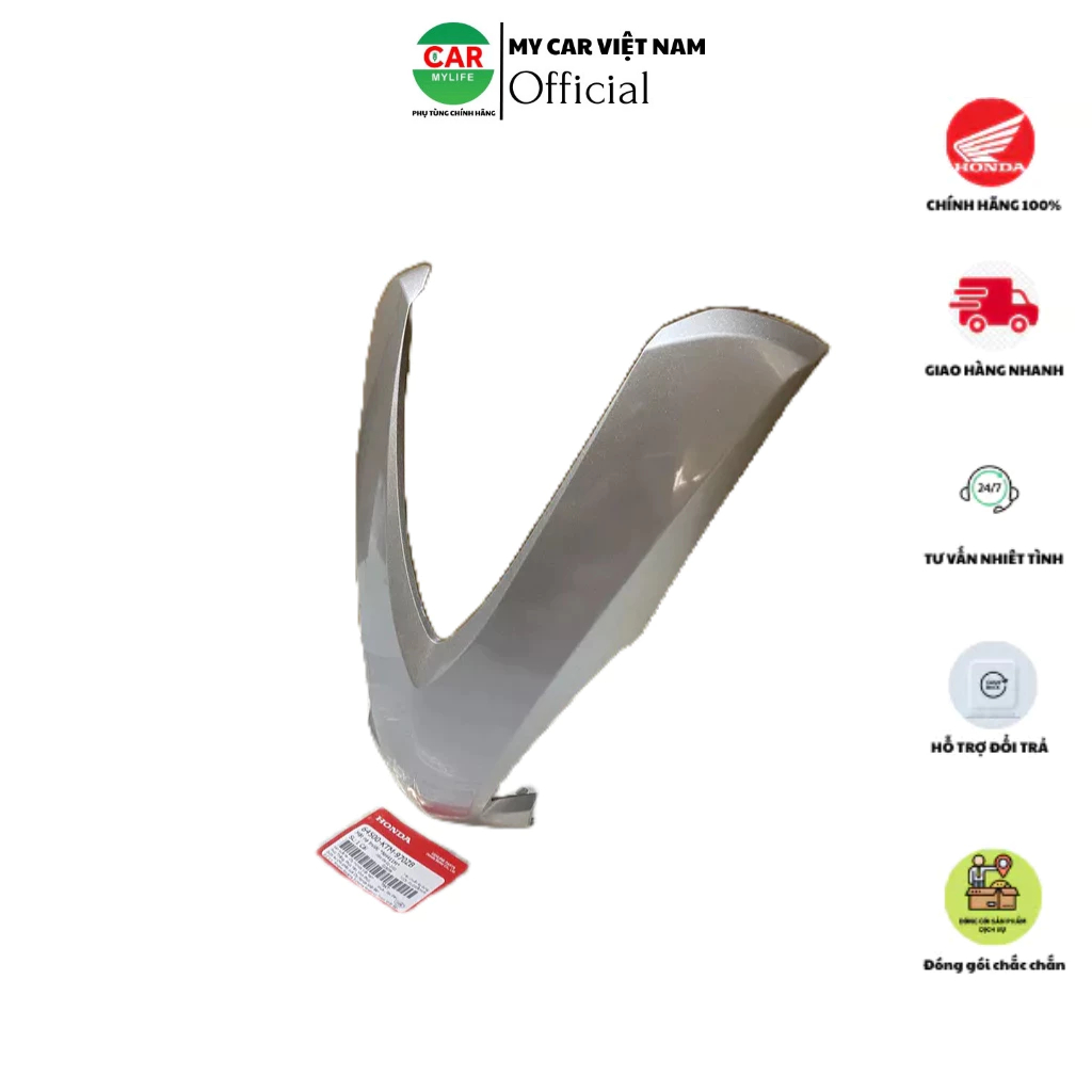 Mặt nạ trước - chữ V HONDA FUTURE NEO năm 2005-2008 màu Bạc đen.