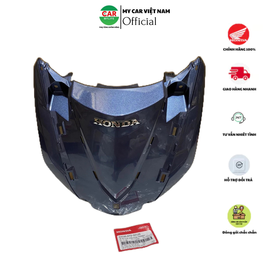 Bộ ốp trước phía trong - Mặt nạ trước HONDA FUTURE 125 năm 2015-2016 màu Xanh. (64330KYZG01ZE)
