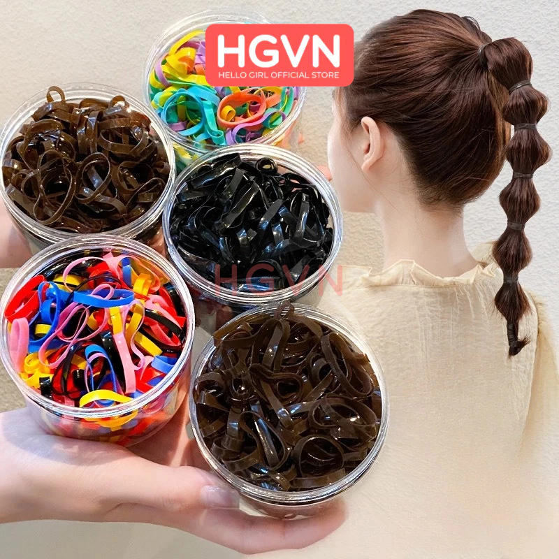 Gói 100G Chun Buộc Tóc Màu Đen HGVN