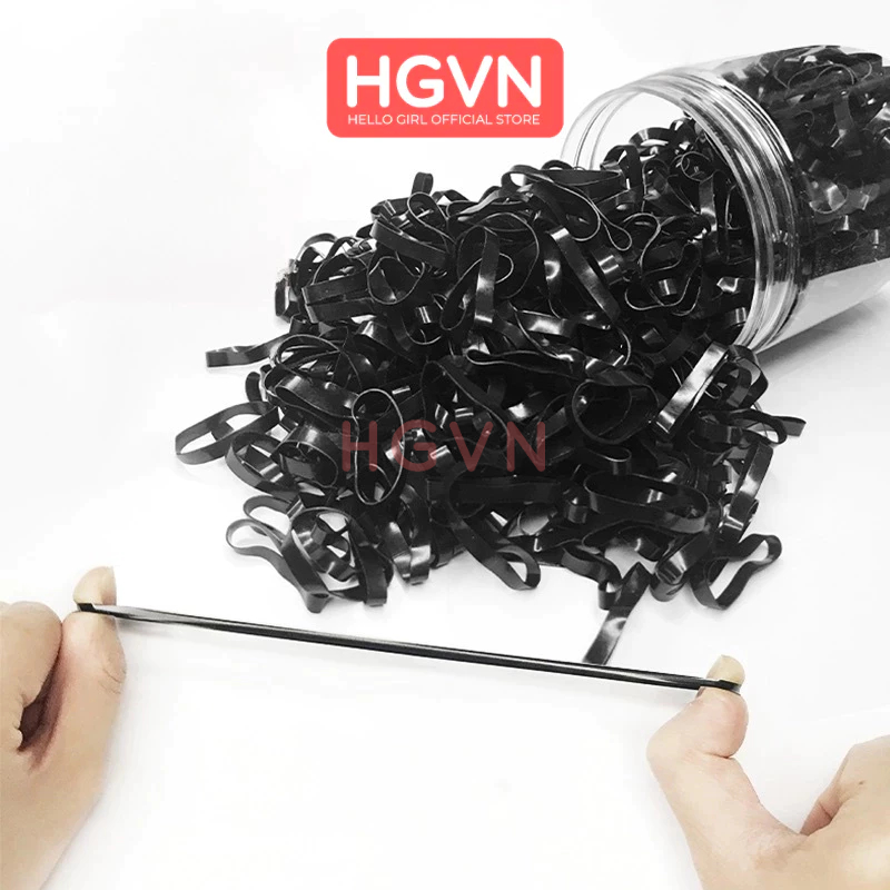 Gói 100G Chun Buộc Tóc Màu Đen HGVN
