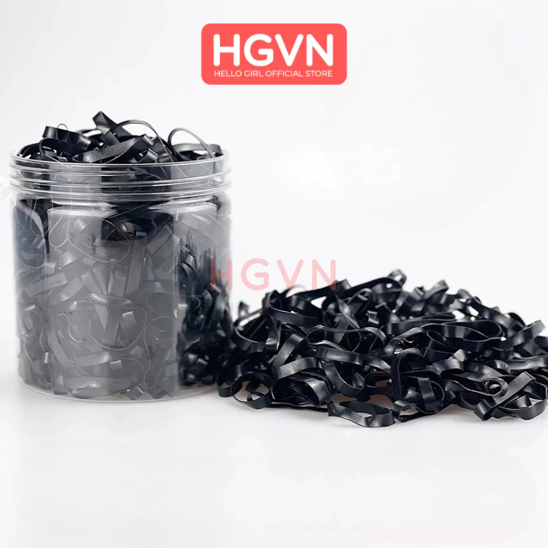 Gói 100G Chun Buộc Tóc Màu Đen HGVN