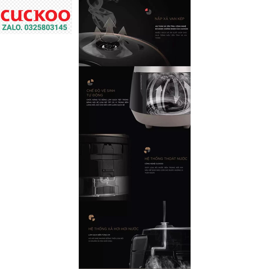 Nồi cơm điện tử áp suất CUCKOO CRP-PK1000S 1,8 lít - Hàng chính hãng
