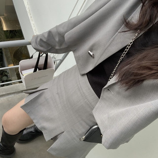 Áo Blazer croptop xám - NERDY BLAZER