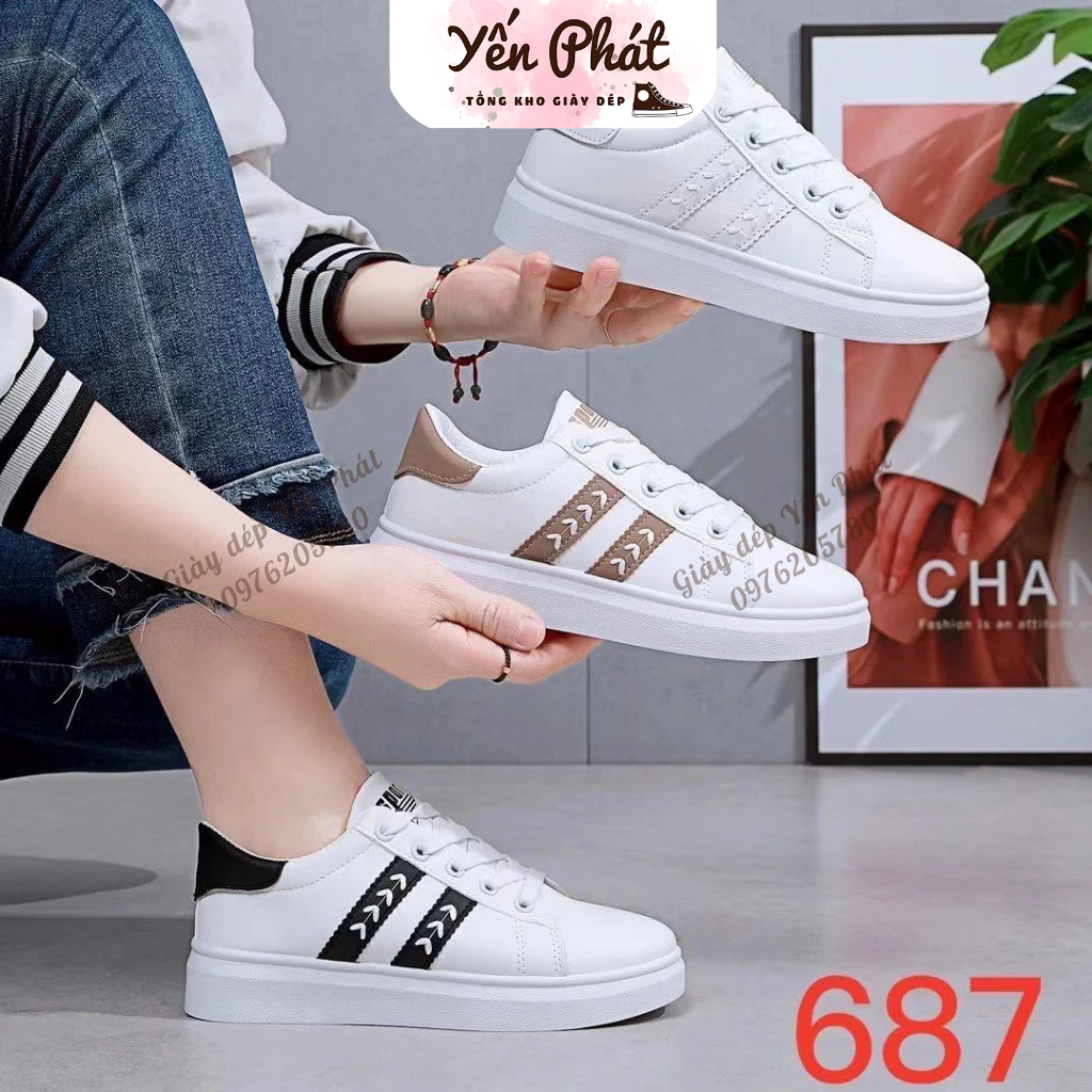 Giày Nữ Nam Thể Thao Màu Trắng Học Sinh Mới 2022 Tăng Chiều Cao Hình Siêu Đẹp