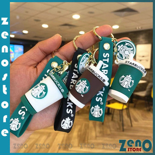 Móc khóa ly cafe Starbucks,móc gấu silicon nhiều mẫu, móc chìa khóa, balo